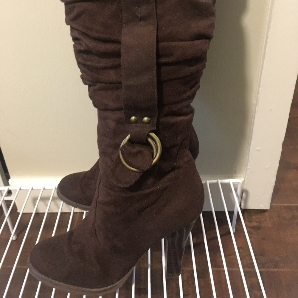 Women's Brown Boots with Heel 7.5